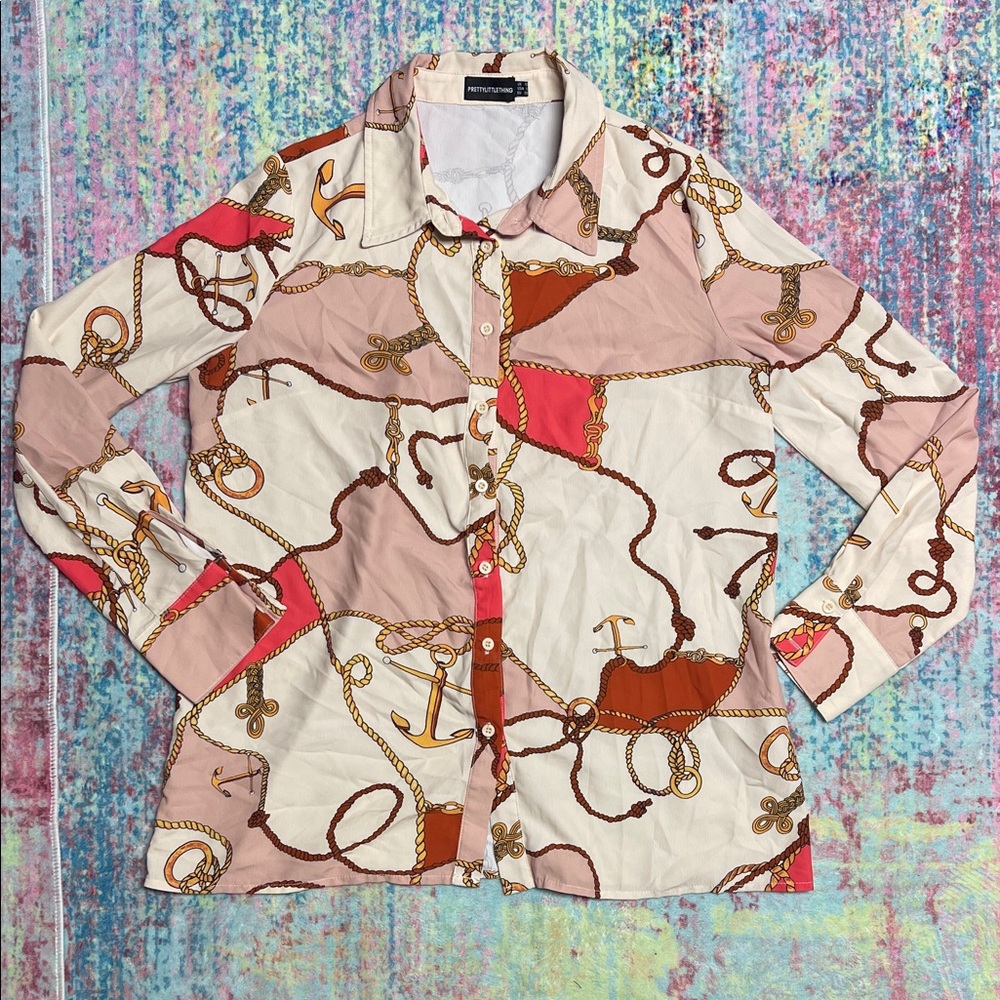 💙PrettyLittleThing Multicolor Button Down Shirt